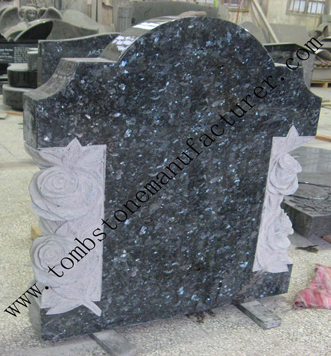 rose carving granite headstone13